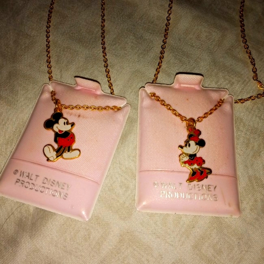 Vintage Mickey & Minnie Mouse Necklace 's.  1968 - 1970